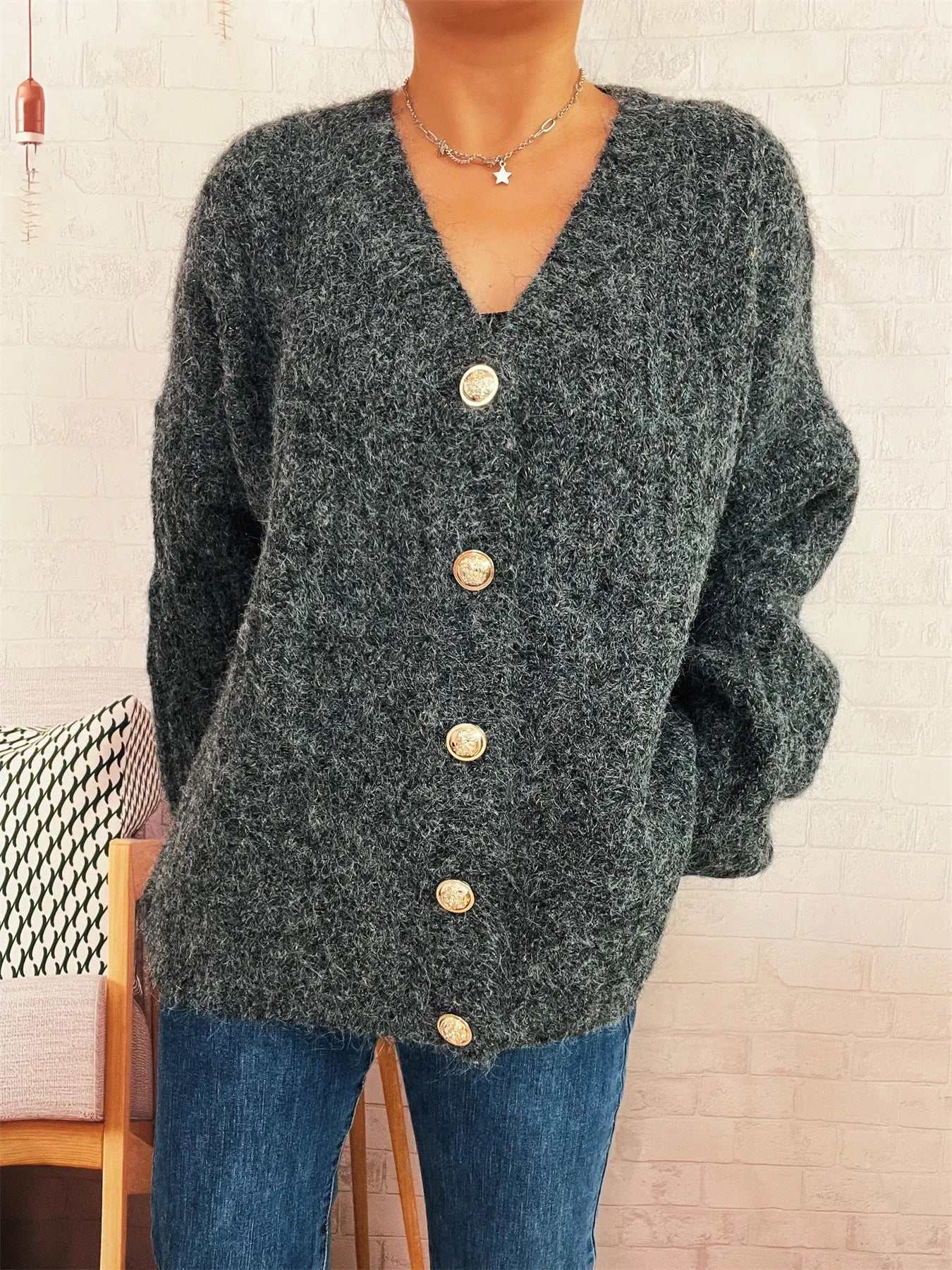 Cable Knit Button-Up Cardigan aa06459ce8a14b44bdbcb590825ea798-Max-Origin