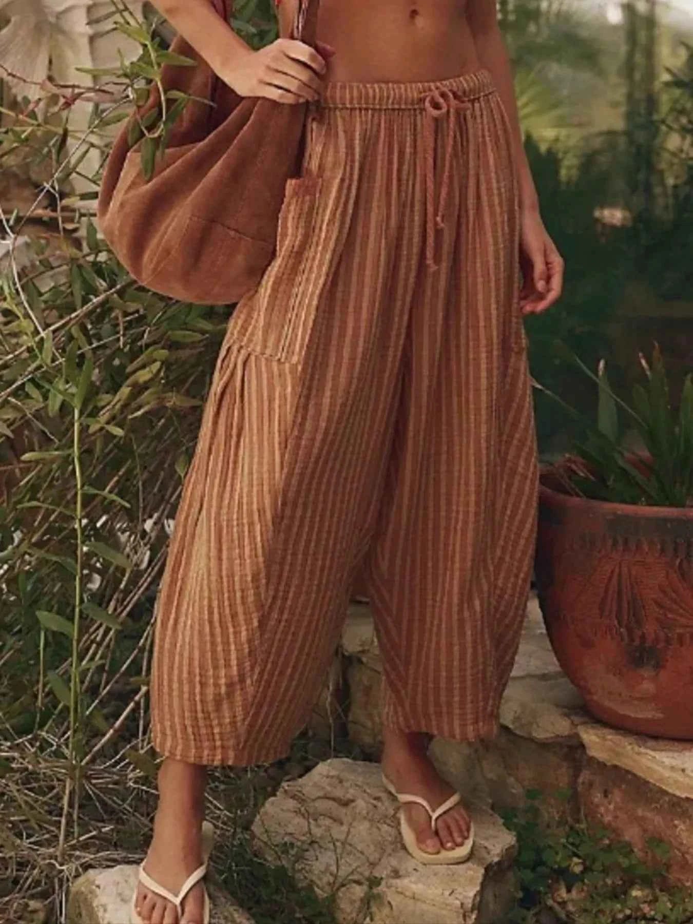 Full Size Striped Wide Leg Casual Pants Plus Size aab4d777-60b1-41db-b801-b60363102e00-Max-Origin