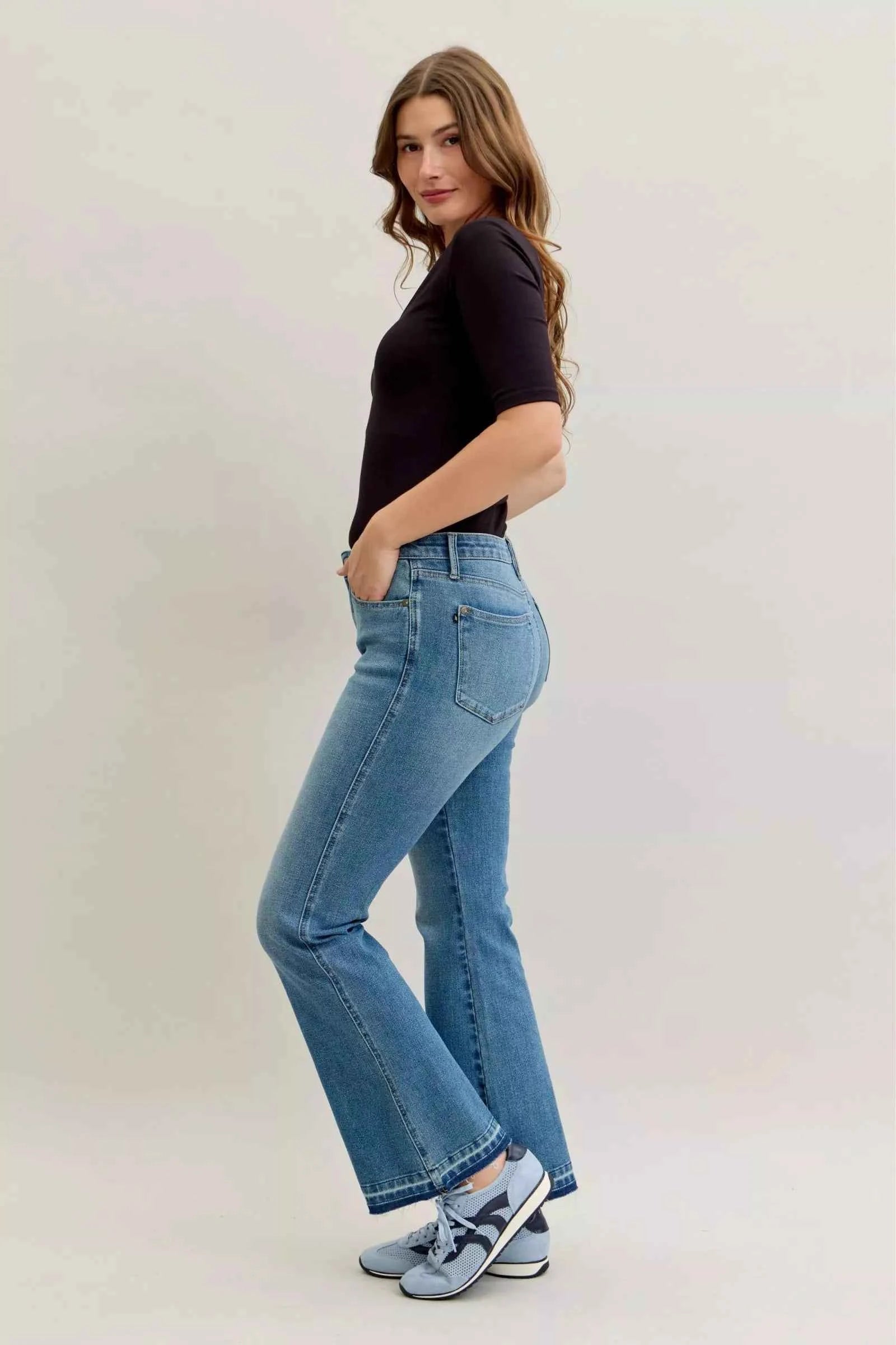 Judy Blue Full Size Mid Rise Slim Bootcut Tummy Control Release Hem Jeans Plus Size ab121142-0fdc-473a-a3ec-f1cea707f40a-Max-Origin