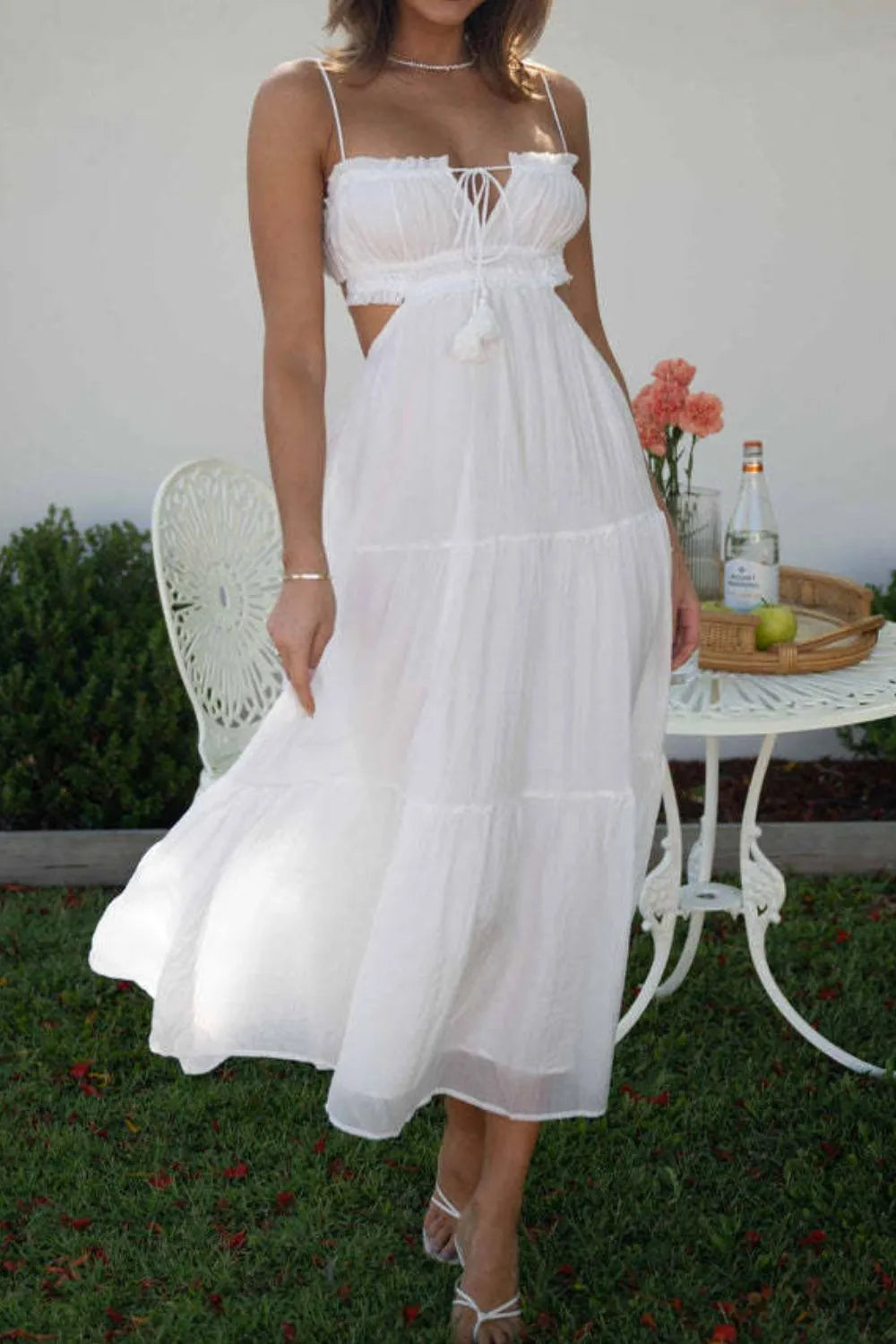 Cutout Square Neck Midi Cami Dress White ab8c2903-f8fe-46e6-80dd-c6482007bdfa-Max-Origin