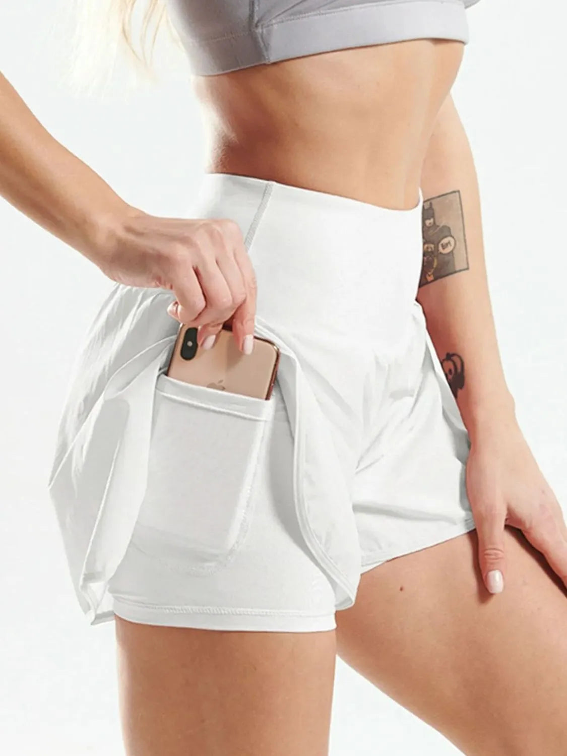 Pocketed High Waist Active Shorts White ab973284-0b54-4886-98d6-6ecaff672dbc-Max-Origin