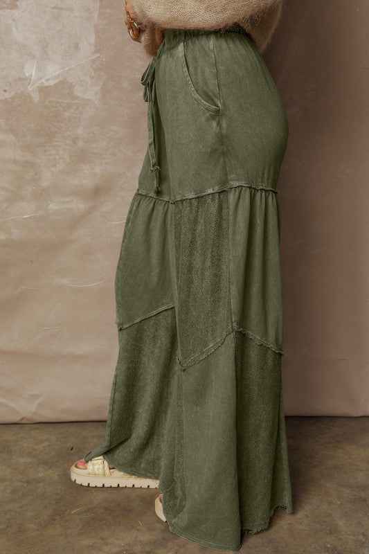 Mineral Wash Patchwork Tiered Wide Leg Pants ac0d4245-b20e-404e-b237-0de14f7ec5d9