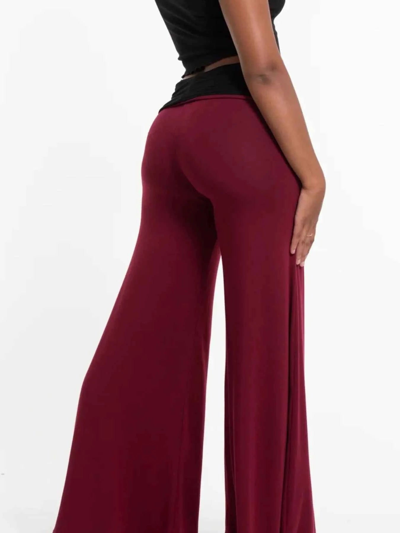 High Waisted Wide Leg Yoga Pants with Contrast Waistband accca0ce-fd60-4424-bf8a-fa7f8141e863-Max-Origin