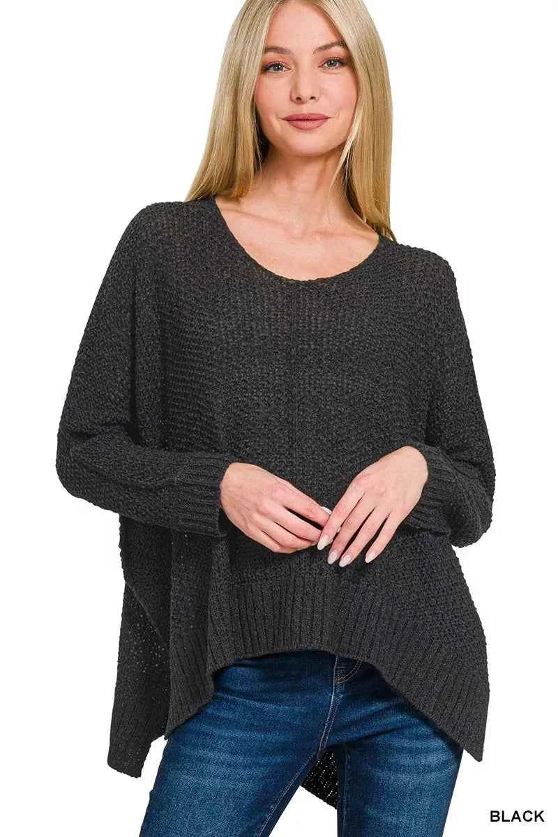Zenana Dolman Sleeve V-Neck Sweater