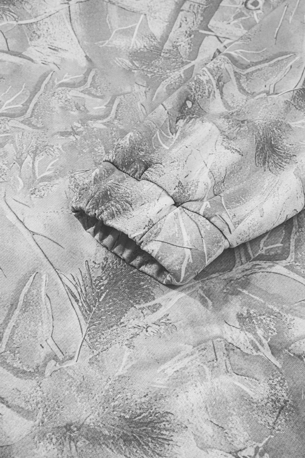 Gray Camouflage Maple Leaf Print Kangaroo Pocket Oversized Hoodie ade7130db62514df