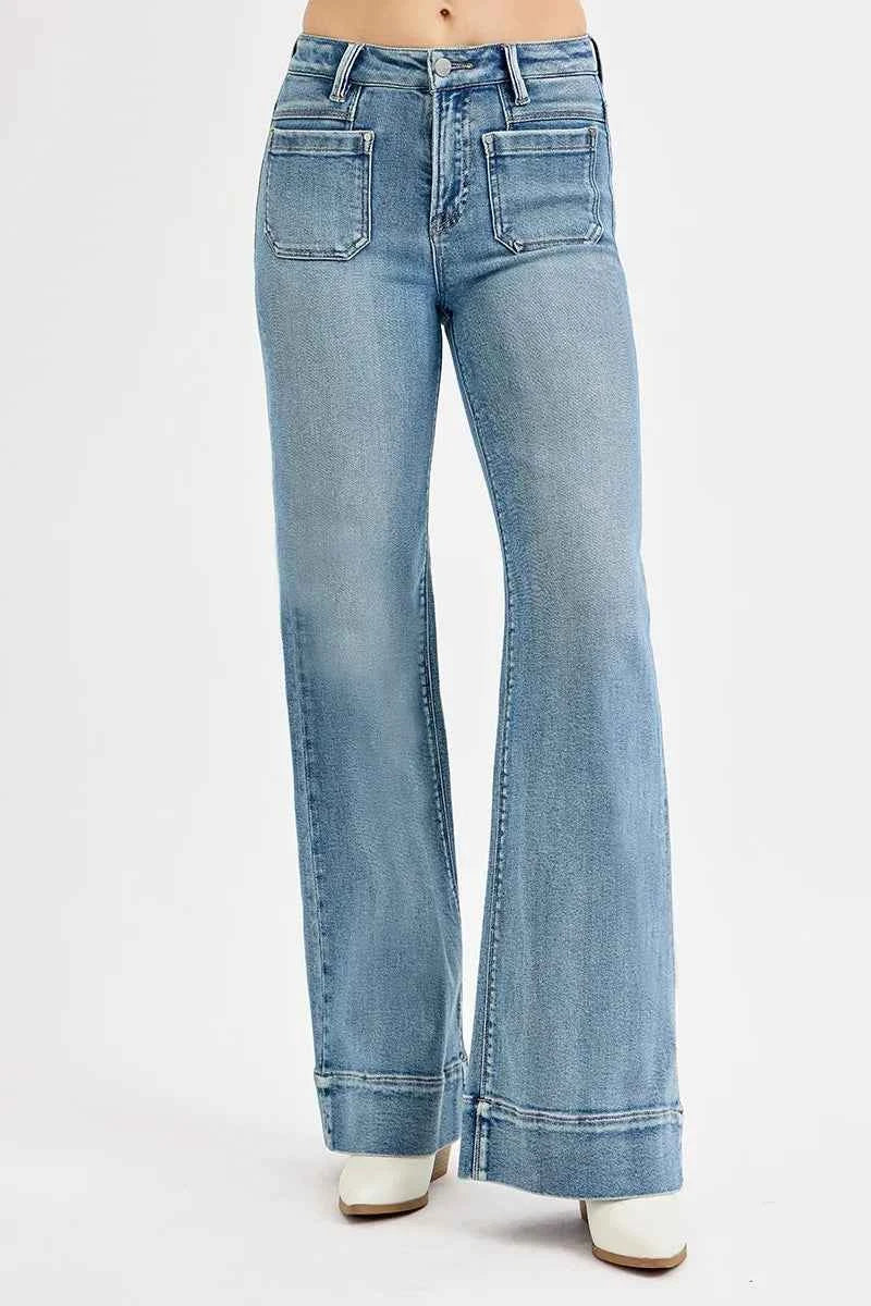 RISEN Full Size High Rise Wide Flare Patch Pocket Jeans Plus Size ae0a5957420f45d088b33291362c1338-Max-Origin