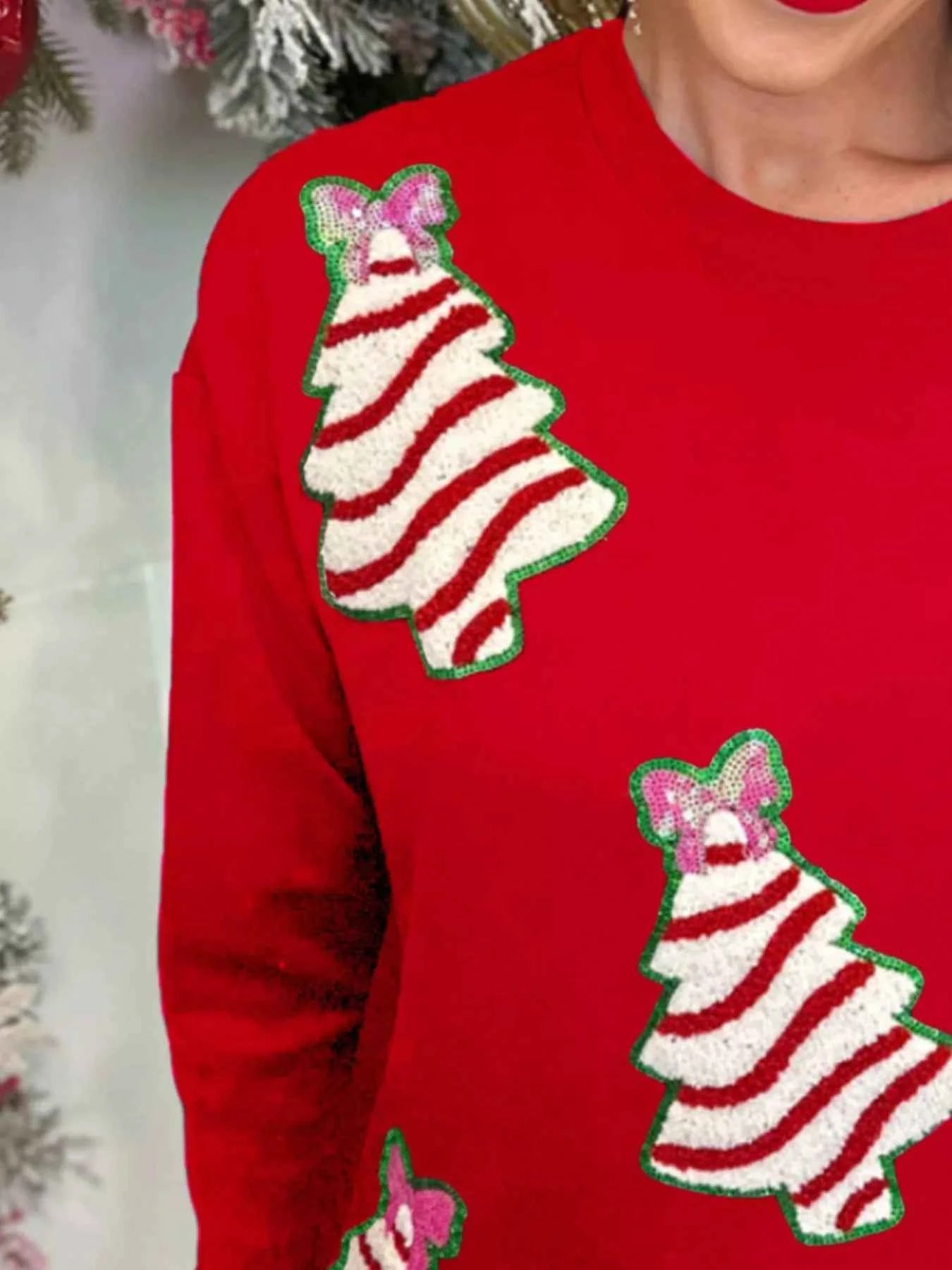 Christmas Tree Sequin Long Sleeve Sweatshirt ae887119-16ab-48a7-ae24-0e702b603edd-Max-Origin