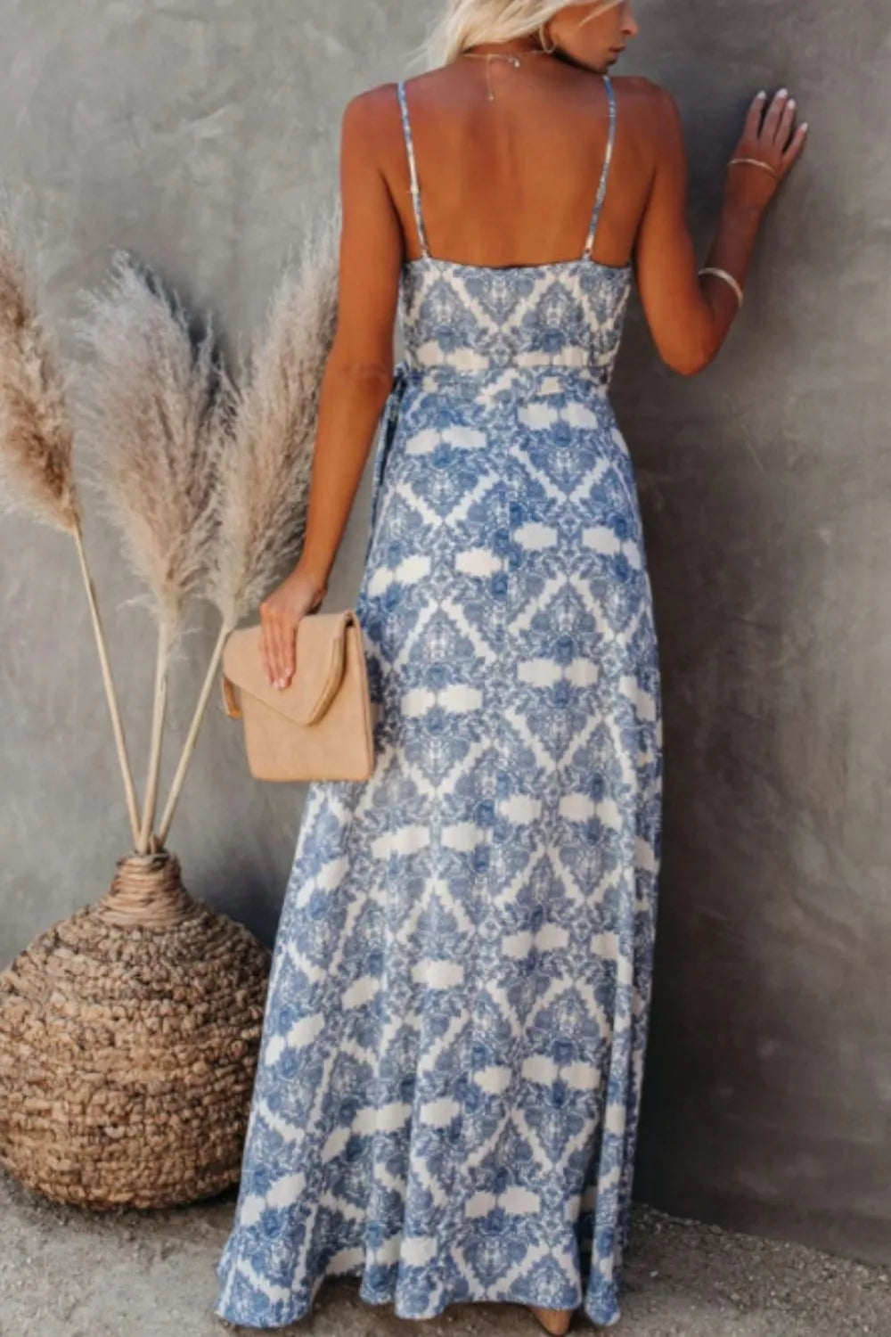 Printed Tied Maxi Cami Dress aedd6597-29fd-4489-b4ae-a7cea0bf85e2-Max
