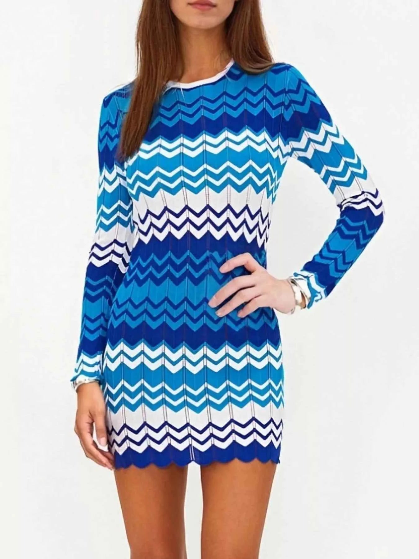 Openwork Wave Pattern Long Sleeve Sweater Dress b0eb63f9-08ee-4241-9028-06743f4cbb28-Max-Origin