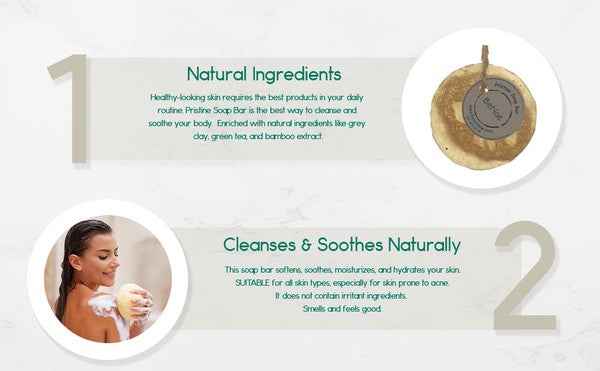 Pristine Soap Bar. Green Clay, Bamboo, and Green T b11dc083-8b33-4f96-b965-d03e7c1c8ec9
