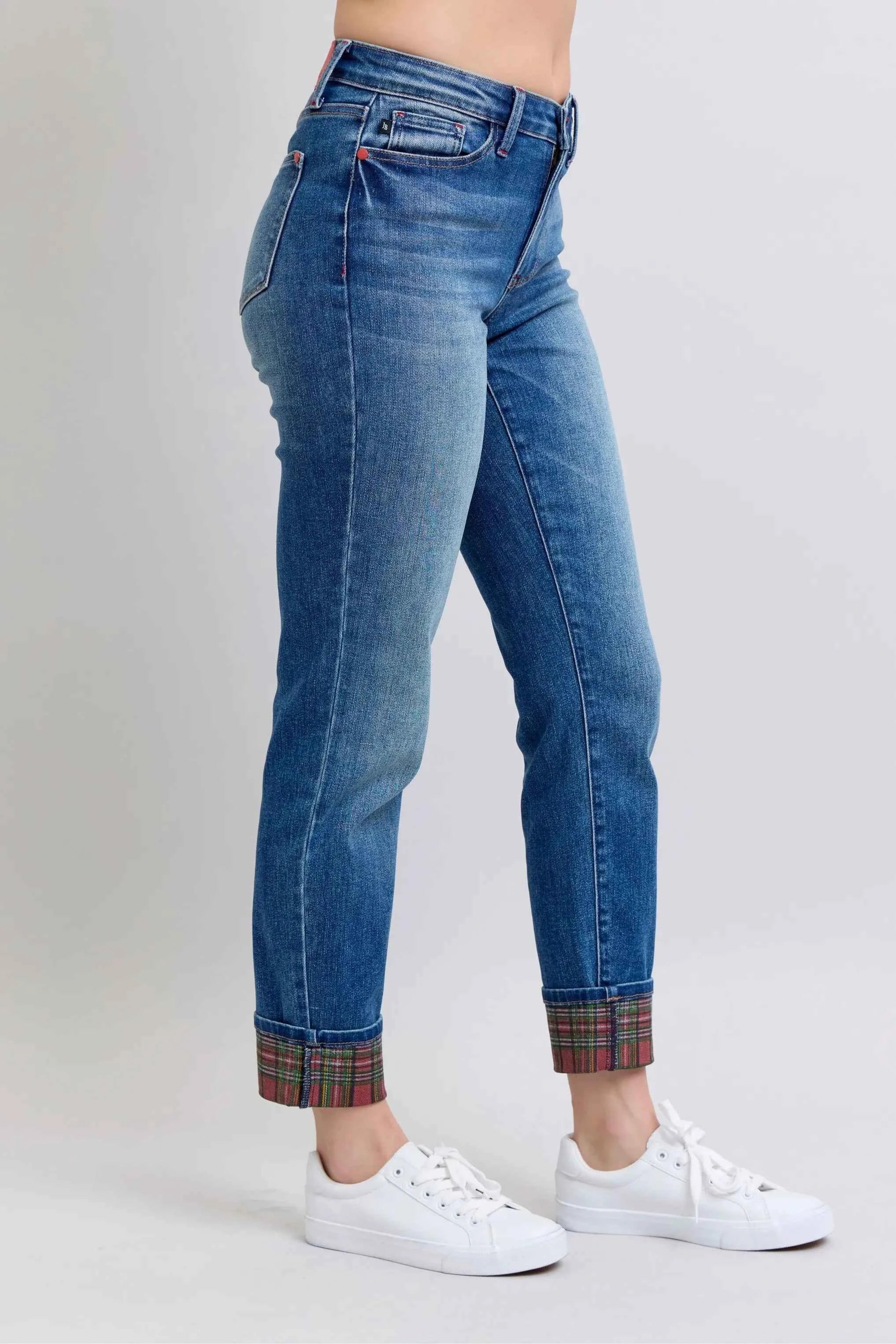 Judy Blue Full Size Mr Plaid Print Cuff Bf Jeans Plus Size b1d3bac2ab6a4cca944c23086edccd01-Max-Origin
