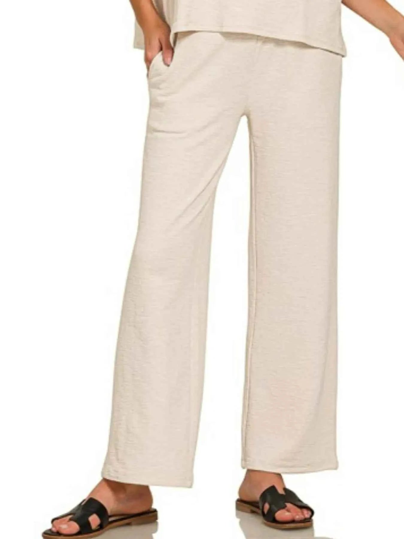 Zenana Slub Short Sleeve T-Shirt and Pants Set b3642731-2011-4688-b817-044dcbe1c031-Max-Origin