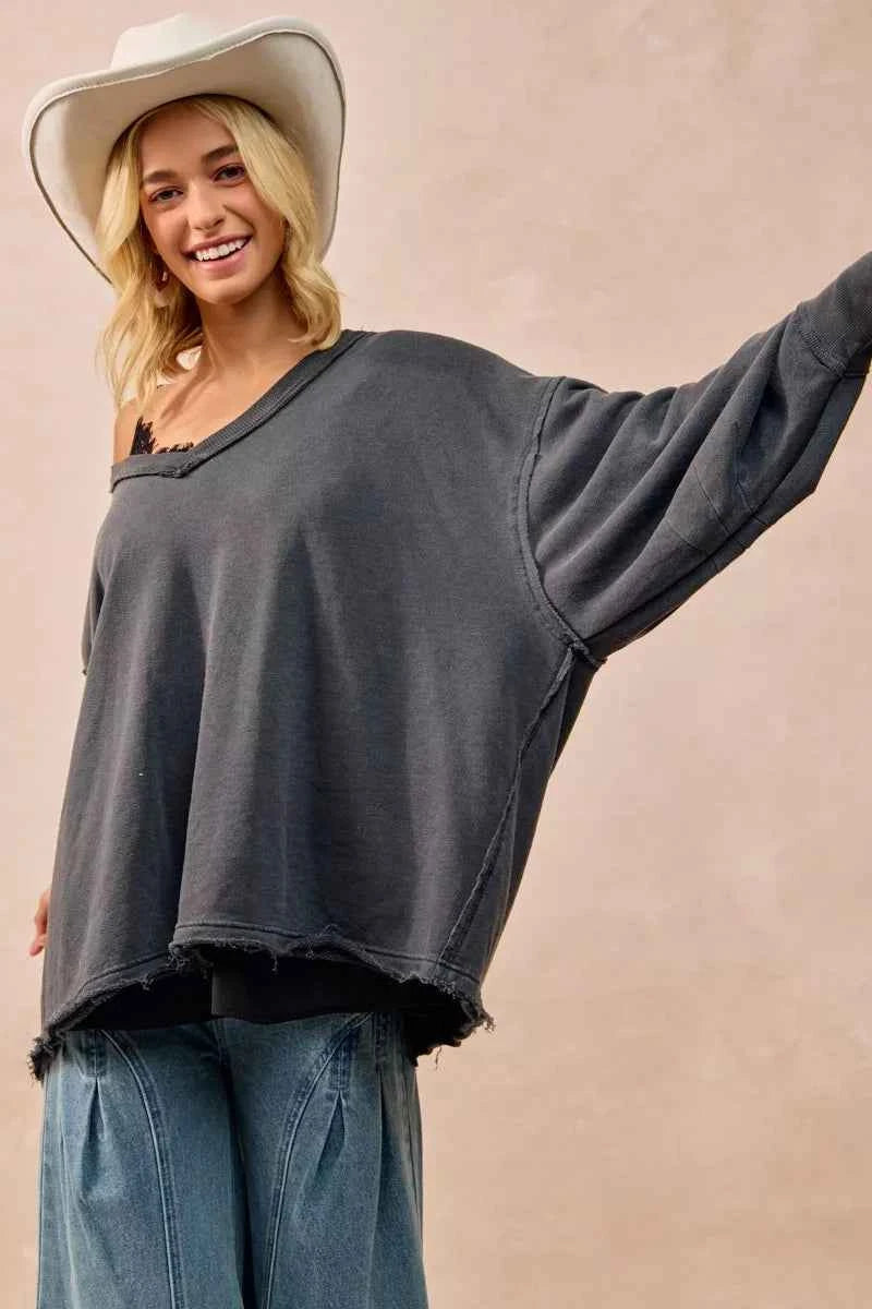 BiBi Mineral Washed French Terry Oversized Sweatshirt b462ac9d27834c5099692ba2561182b5-Max-Origin