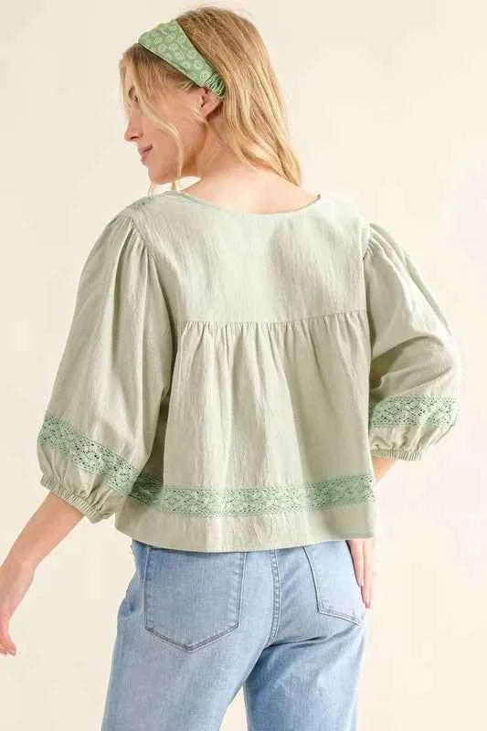 And The Why Lace Detailed V Neck Blouse Top b48b9dbea34448c38542002f8050187f-Max-Origin