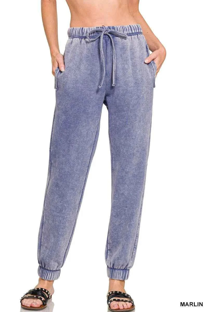 Zenana Acid Wash Fleece Sweatpants with Pockets MARLIN b49b4dfe4a214d4baf3b21eb48f1b7f8-Max-Origin