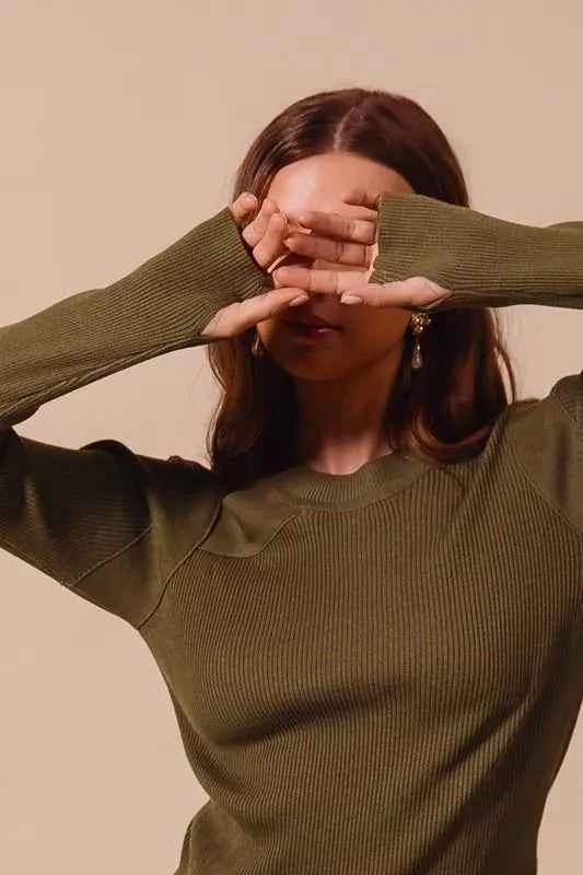 SO ME Rib Knit Top with Shoulder Cut Out b4c7638b-08aa-4f43-9f69-c4999f74e060-Max-Origin