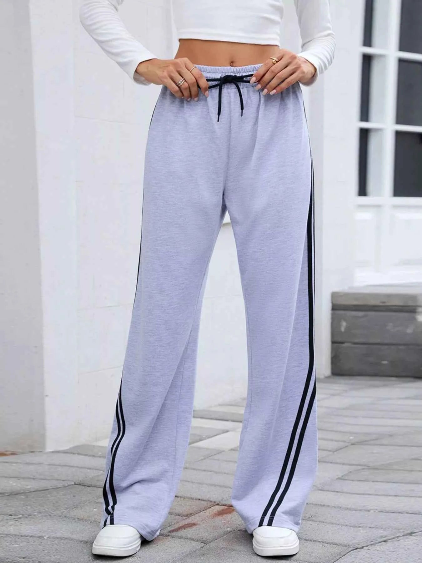 Side Striped Wide Leg Pants b514525e-fdc9-48d2-8beb-b0ccaa01158f-Max-Origin