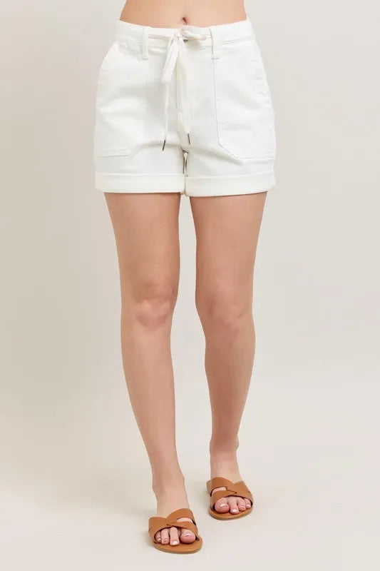 Judy Blue Full Size High Waist Cuff Denim Shorts Plus Size WHT b586b031aa6043f1ba00364402c95c75-Max-Origin