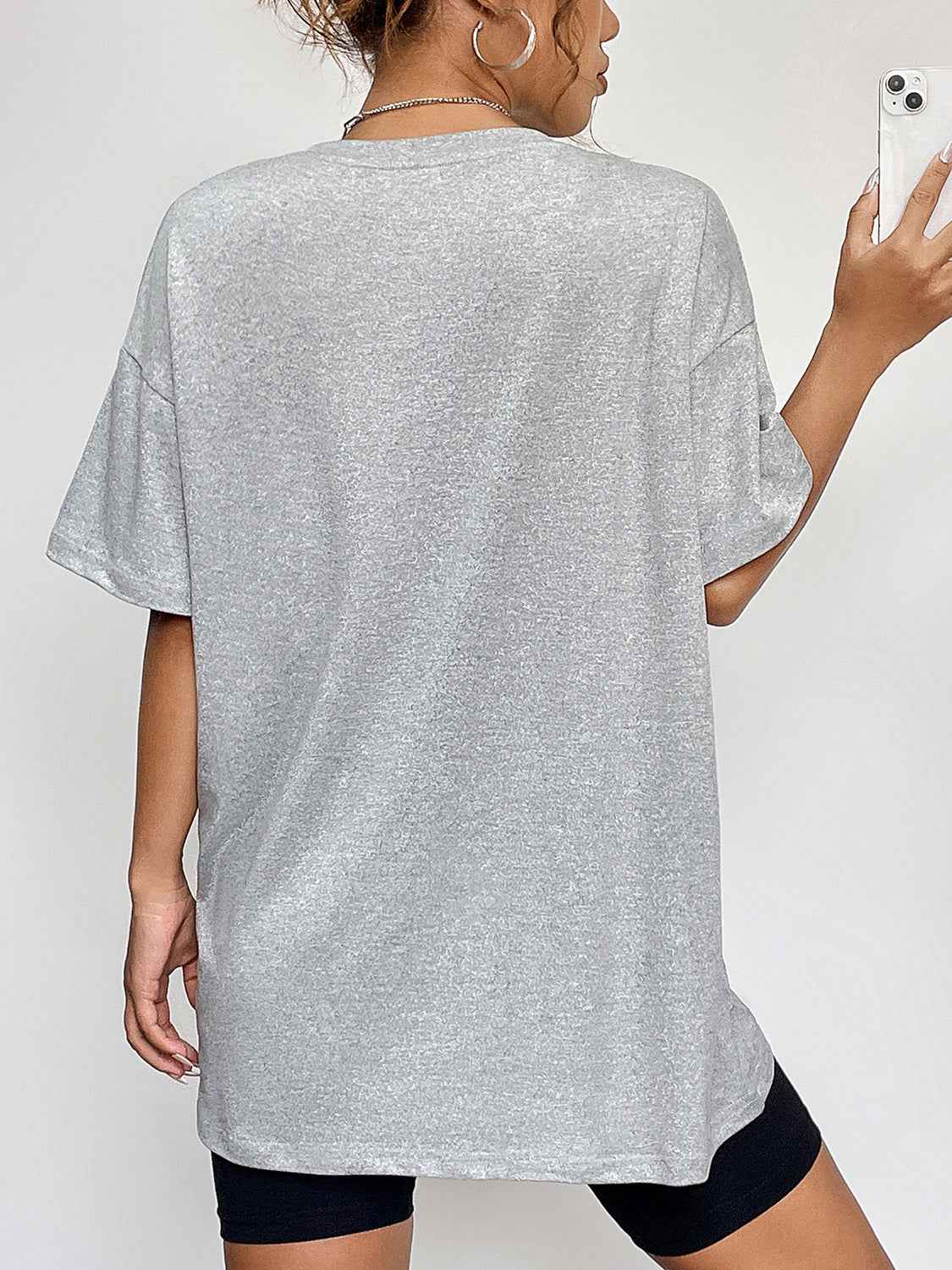 Round Neck Short Sleeve Ghost Graphic T-Shirt b768fef04c994bacad4192501f134693-Max