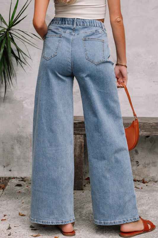 Zoe Medium Wash Super Wide Leg Denim Pants bb5cd837-a258-45cf-8a6f-5395bb9ee196