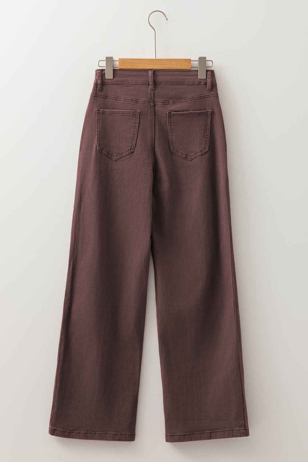 Red Dahlia Solid Color Loose Straight High Waist Jeans bc065e3bf4345386
