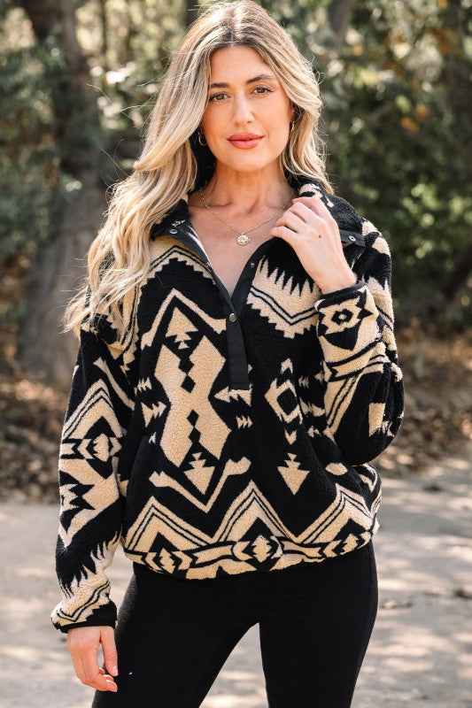 Western Aztec Fleece Half Zip Sweatshirt be26bf77-61b6-4dd9-b130-2a28a118c134