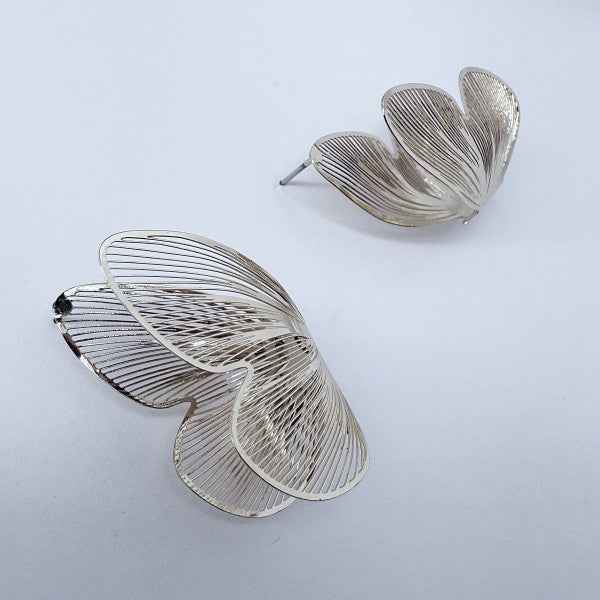 Gold or Silver Finish 3D Butterfly Post Back Earri Silver One Size be75df97-185c-498e-97f6-6c42bf66ea8a