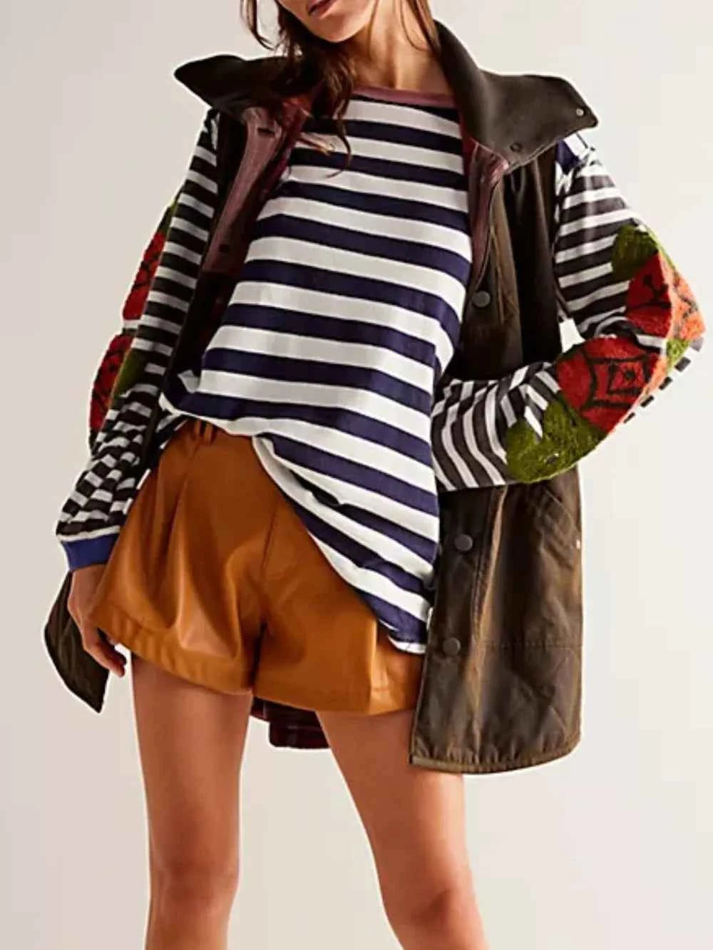 Striped Round Neck Long Sleeve Sweatshirt be8a34fc-3da1-484a-bf49-cbd7b24df6a3-Max