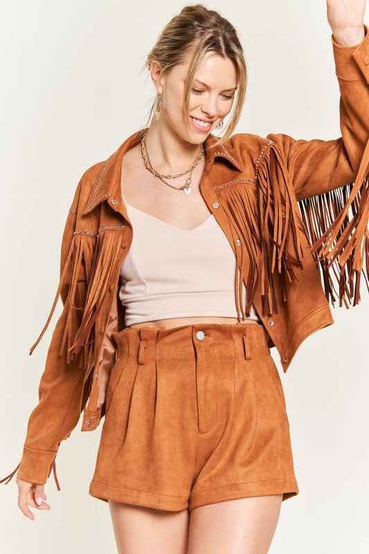 Suede studded fringe jacket PLUS JJO5009P bf5f6cd9-0698-4692-a257-d882f0e7576c