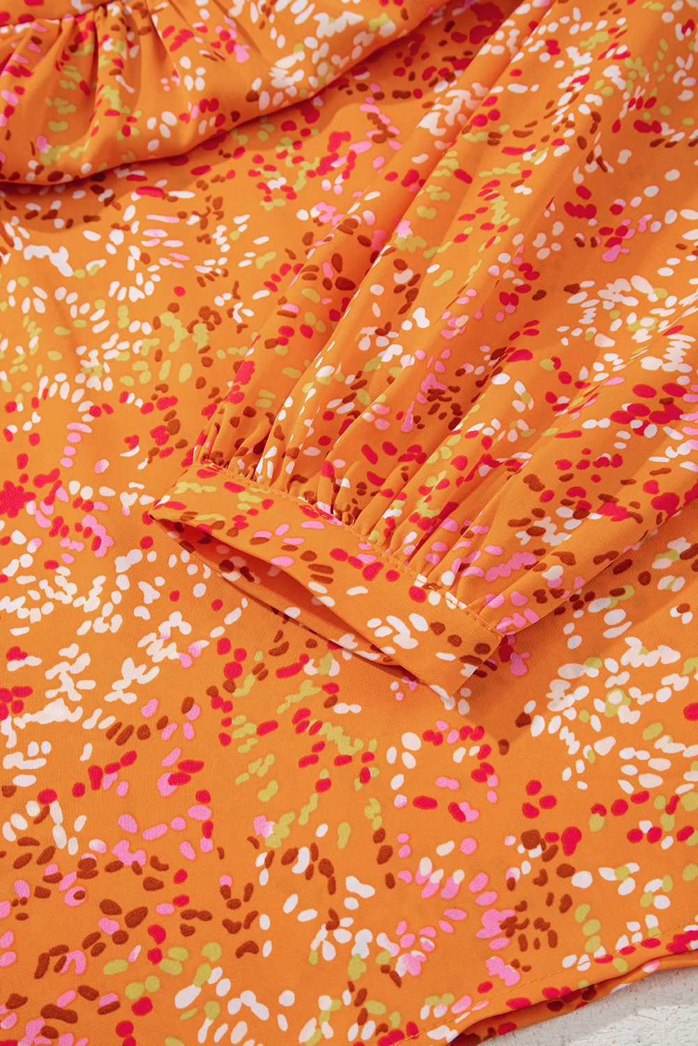 Bonbon Abstract Print Loose Fit Collared V Neck Babydoll Blouse c1011c442c4bf914