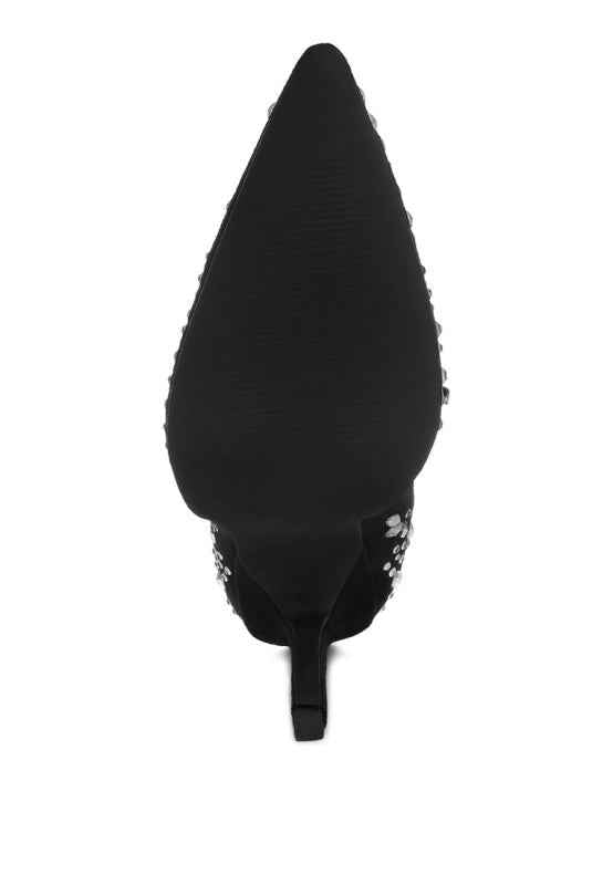 Dunari Diamante Embellished Microfiber Boots c1150935-0f83-495a-81d3-0b36829f0268
