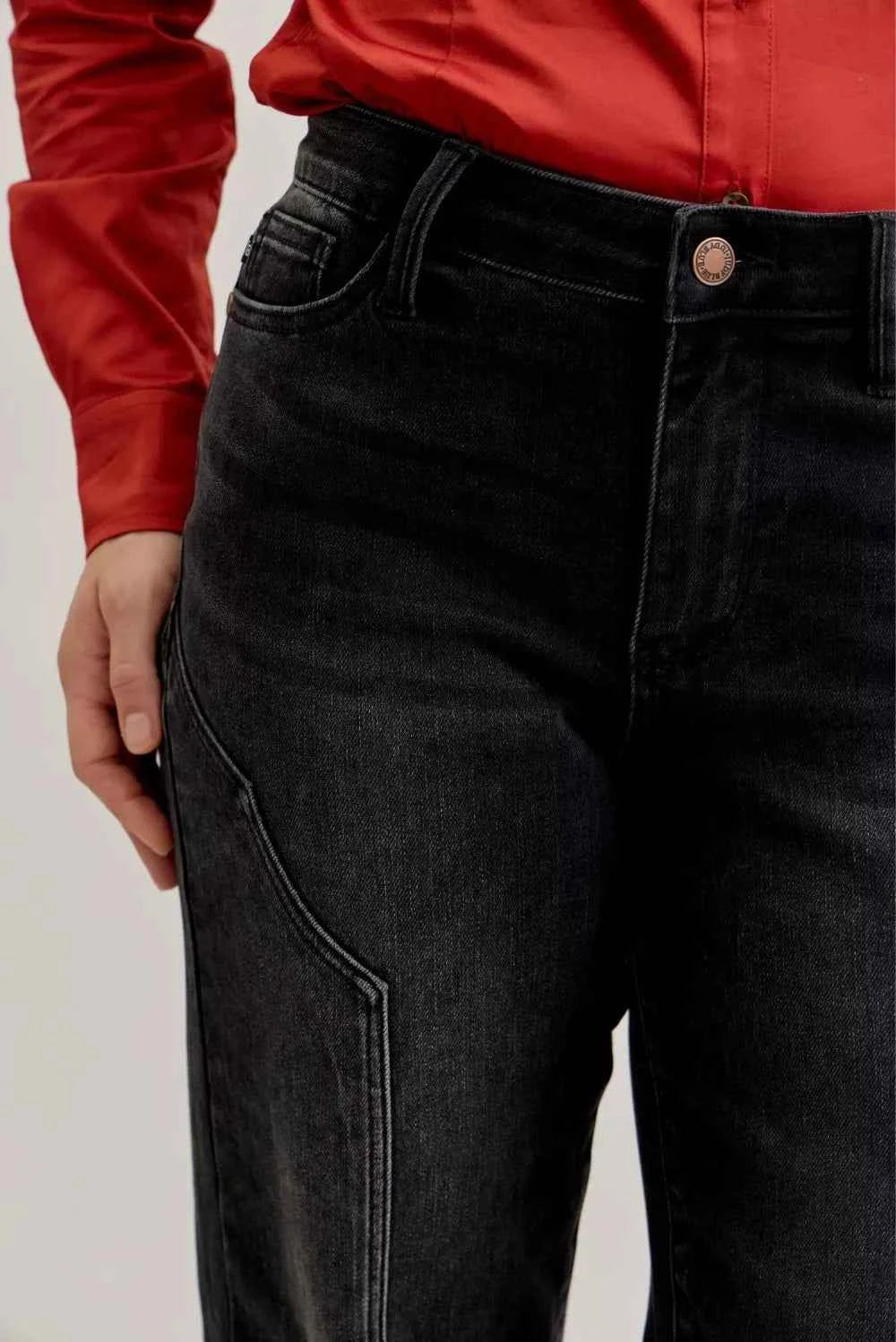 Judy Blue Mid Rise Straight Western Seam Detail Jeans c149ffa7deb648eb9b8e39e1b43d28e0-Max-Origin