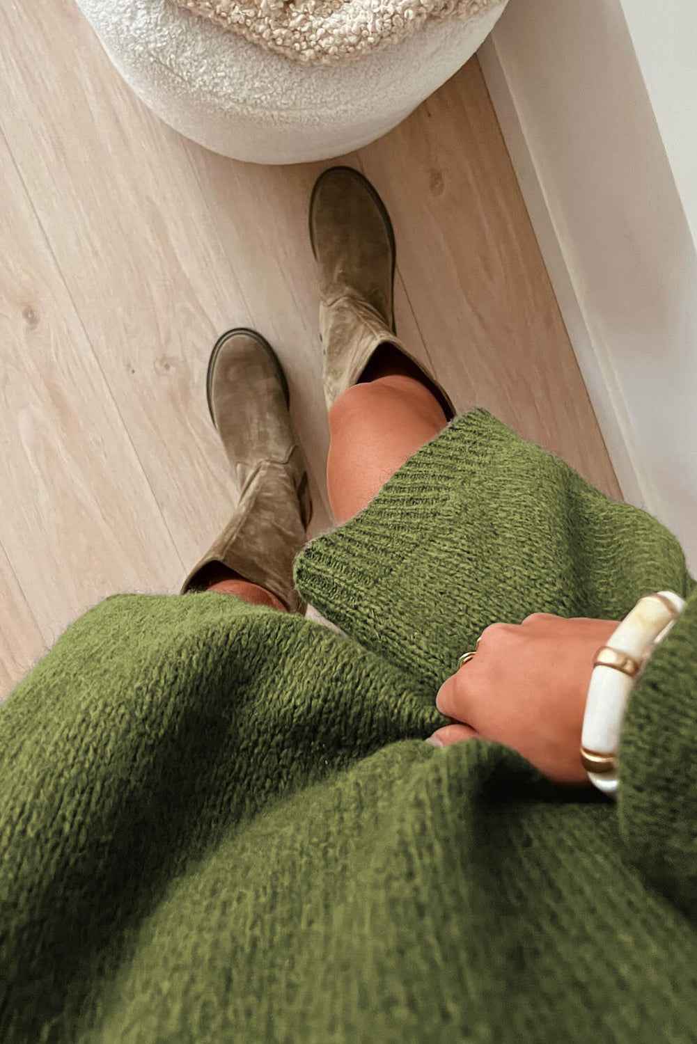 Green Oversize Drop Shoulder Slouchy Sweater Dress c1dce3d29514a94d