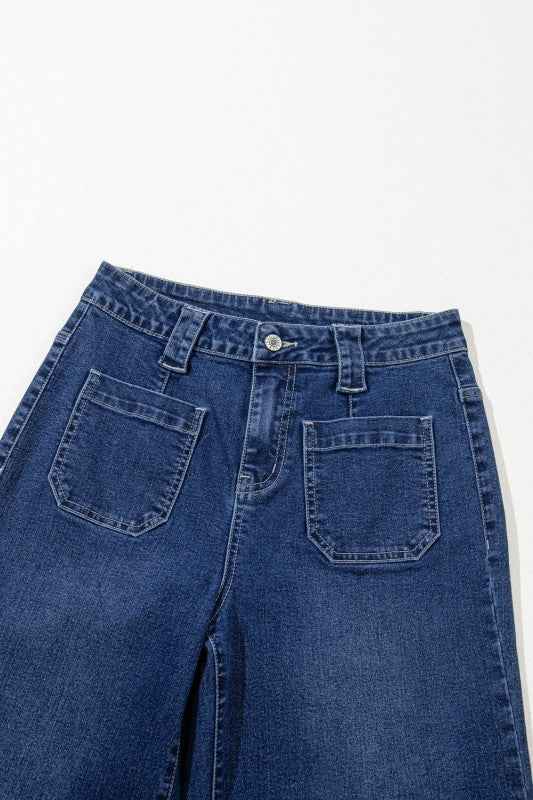 Denim Patch Pocket Wide Leg Jeans c28518d1-3de7-4db0-ab66-ddc6c8f00953