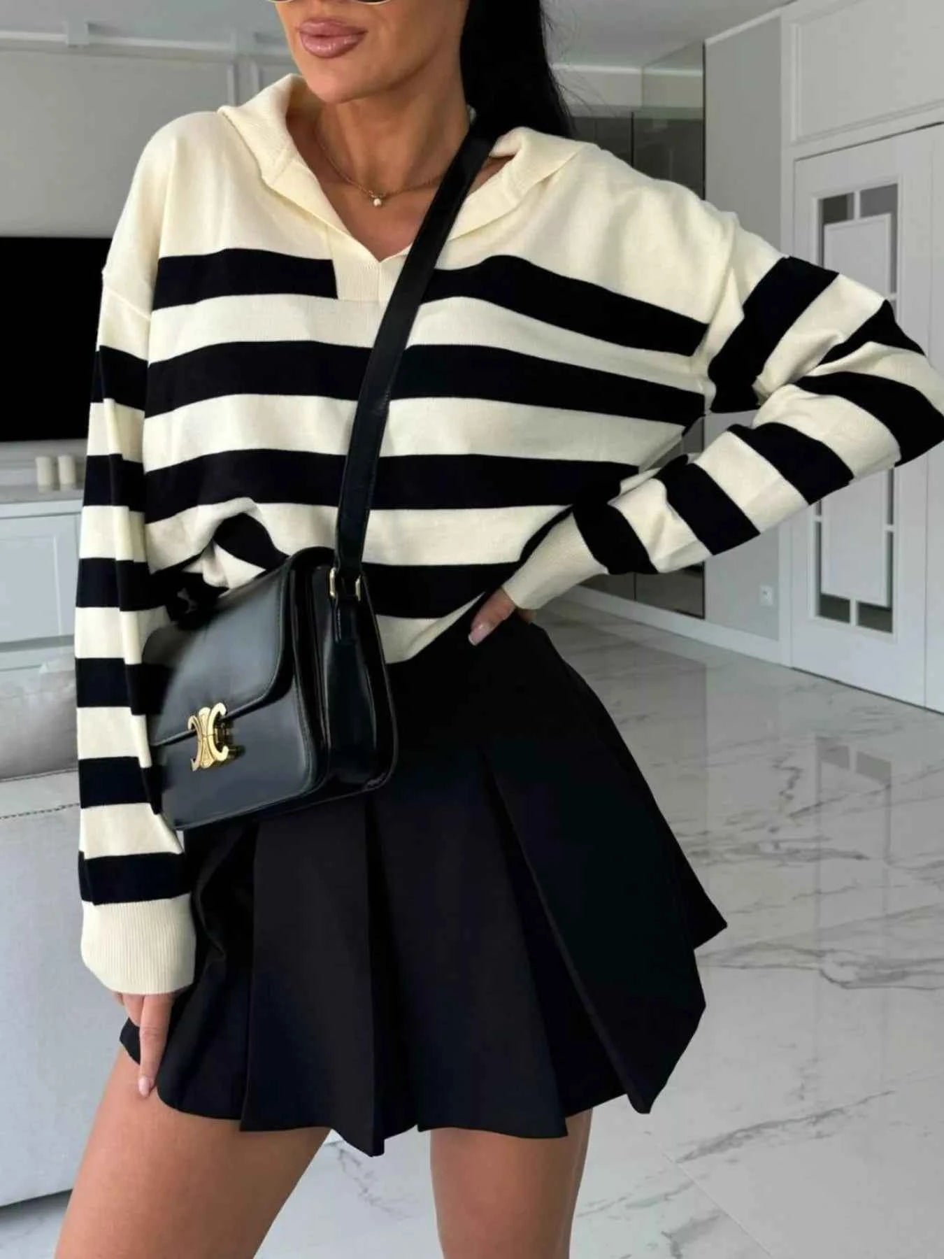 Striped Dropped Shoulder Knit Top Apricot c444eba7-e6de-409a-ad46-0bd1c5fa8d77-Max-Origin