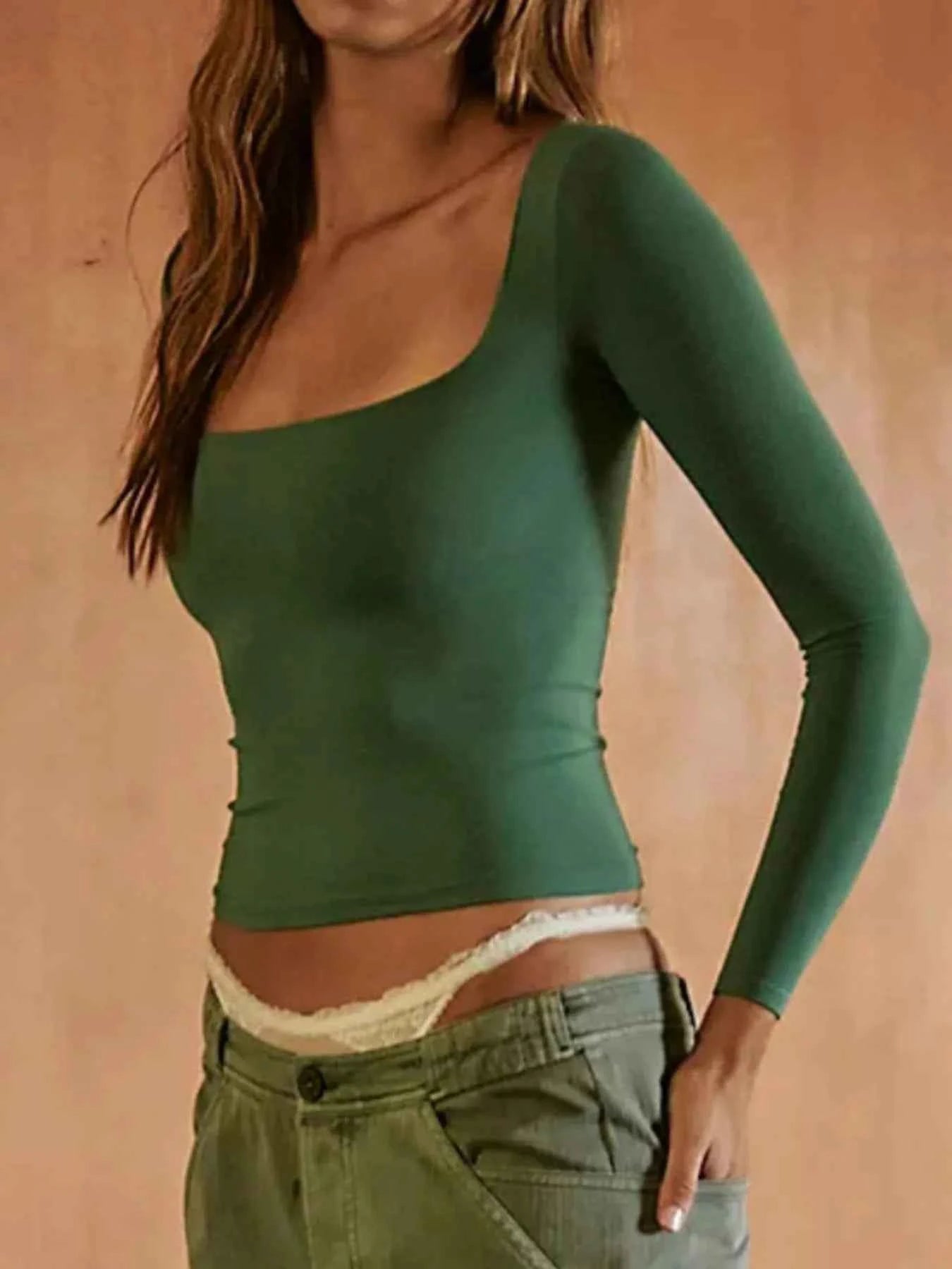 Square Neck Fitted Long Sleeve T-Shirt c6bcebb6-a44f-4df0-93ff-5b592452ec17-Max-Origin