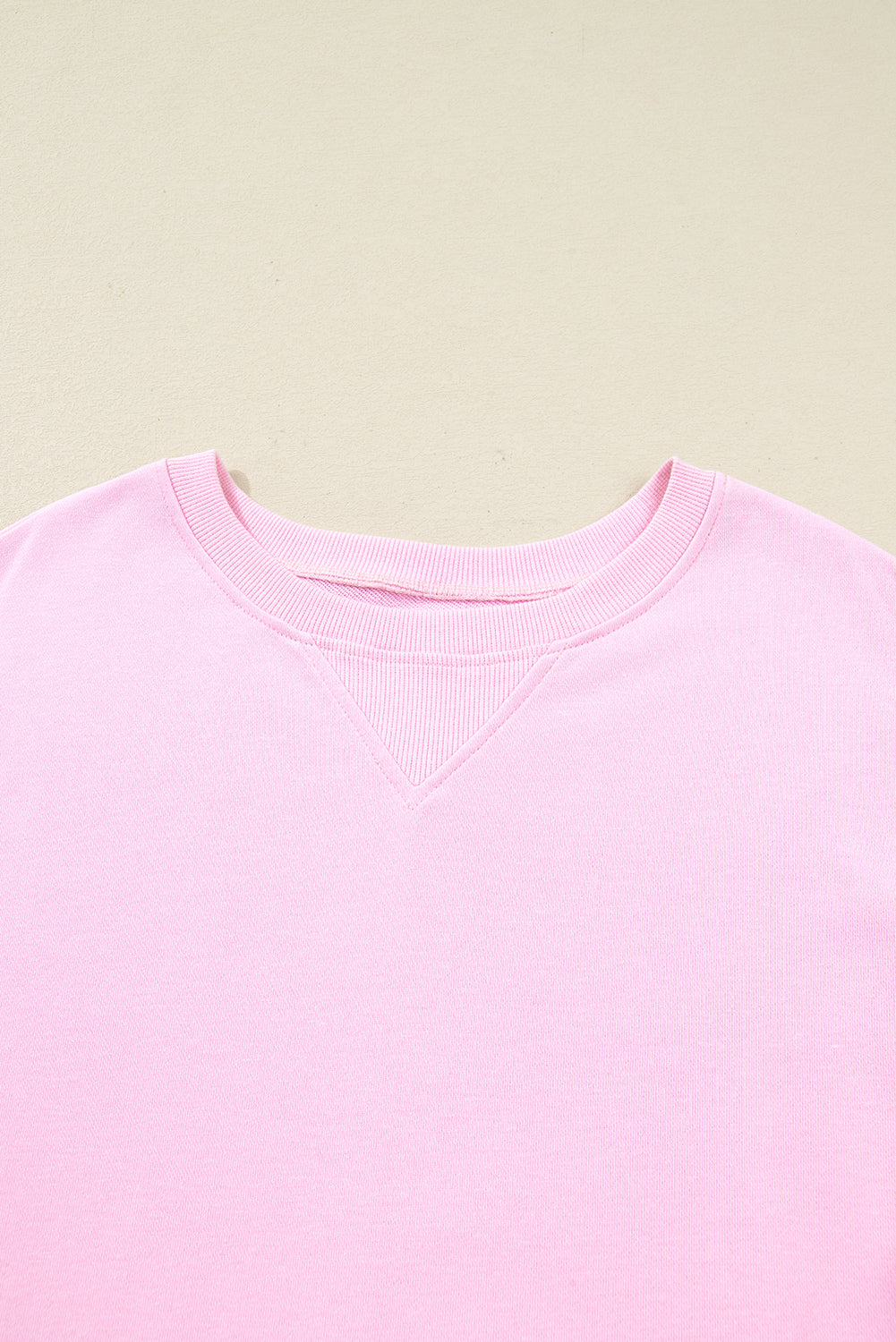 Pink Plus Size Mix Floral Patched Sleeve Ribbed Trim Baggy Sweatshirt c6eb5938a3bdb371