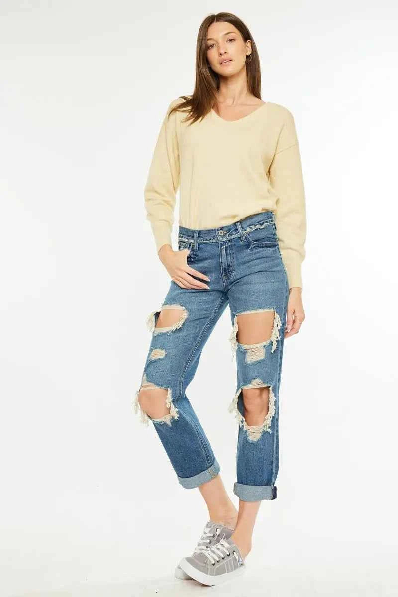 Kancan Distressed Mid Rise True Boyfriend Jeans c72f910b6be044a1bd4e5fe1db28e9f9-Max-Origin