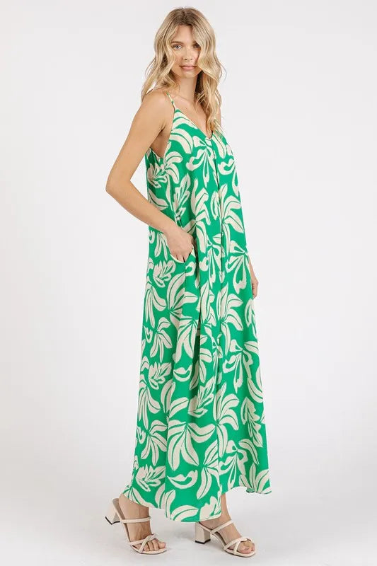 Mittoshop Printed V-Neck Maxi Cami Dress with Pockets c821fe2c-3709-422c-8b09-1c38832b9b34-Max
