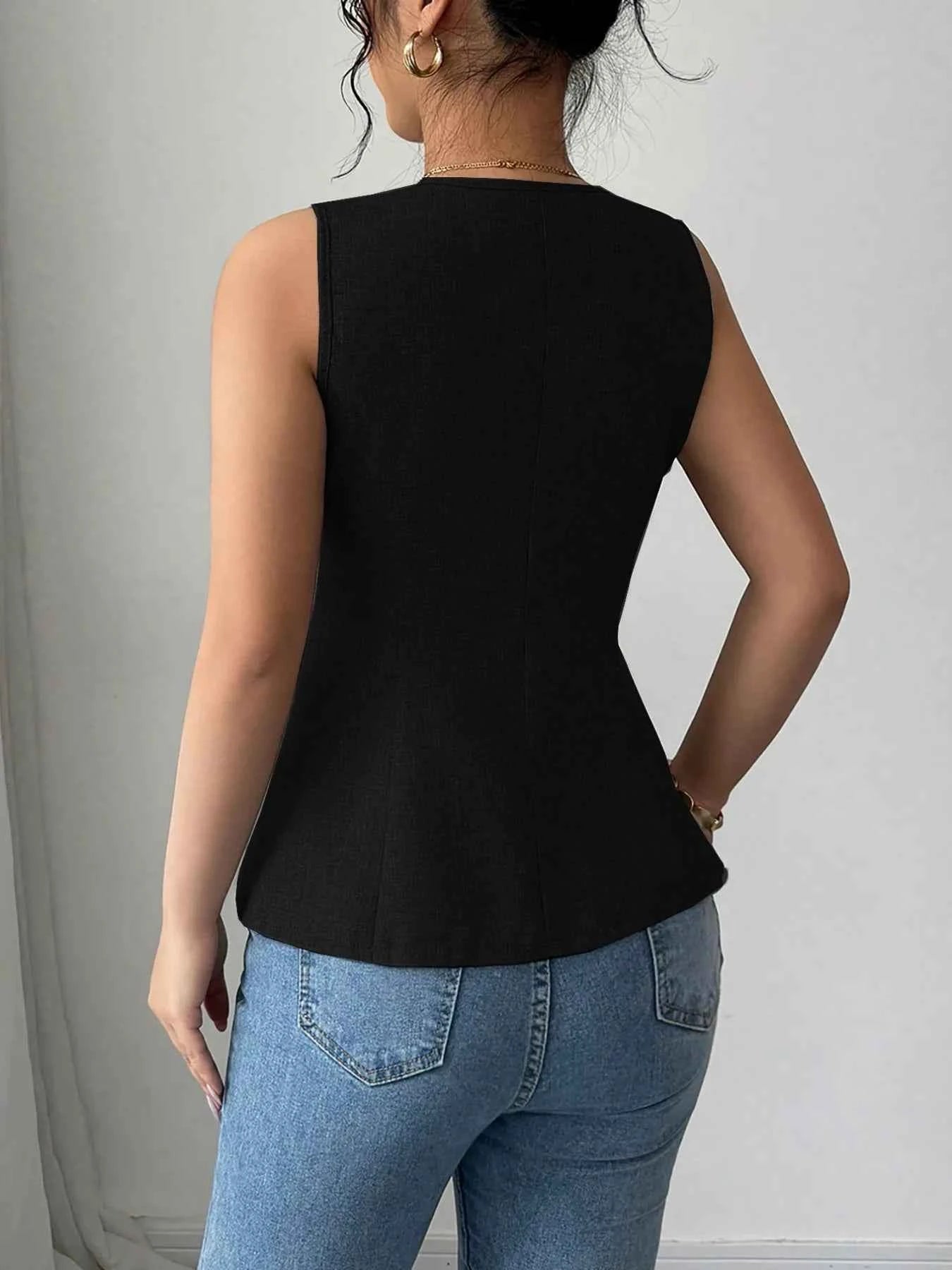V-Neck Button Detail Tank Top c8f79fc9-1eb1-4ee3-bdc0-760898917f10-Max-Origin