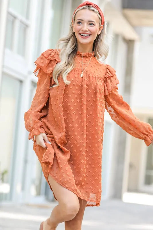 And The Why Lovely Ruffle Shoulder with Textured Woven Dress c905e5121c7048fd8ee355f081fe9018-Max-Origin