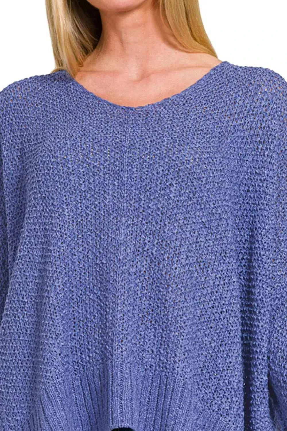 Zenana Dolman Sleeve V-Neck Sweater cc78b972-3c41-4c22-9271-7c41279534f6-Max-Origin