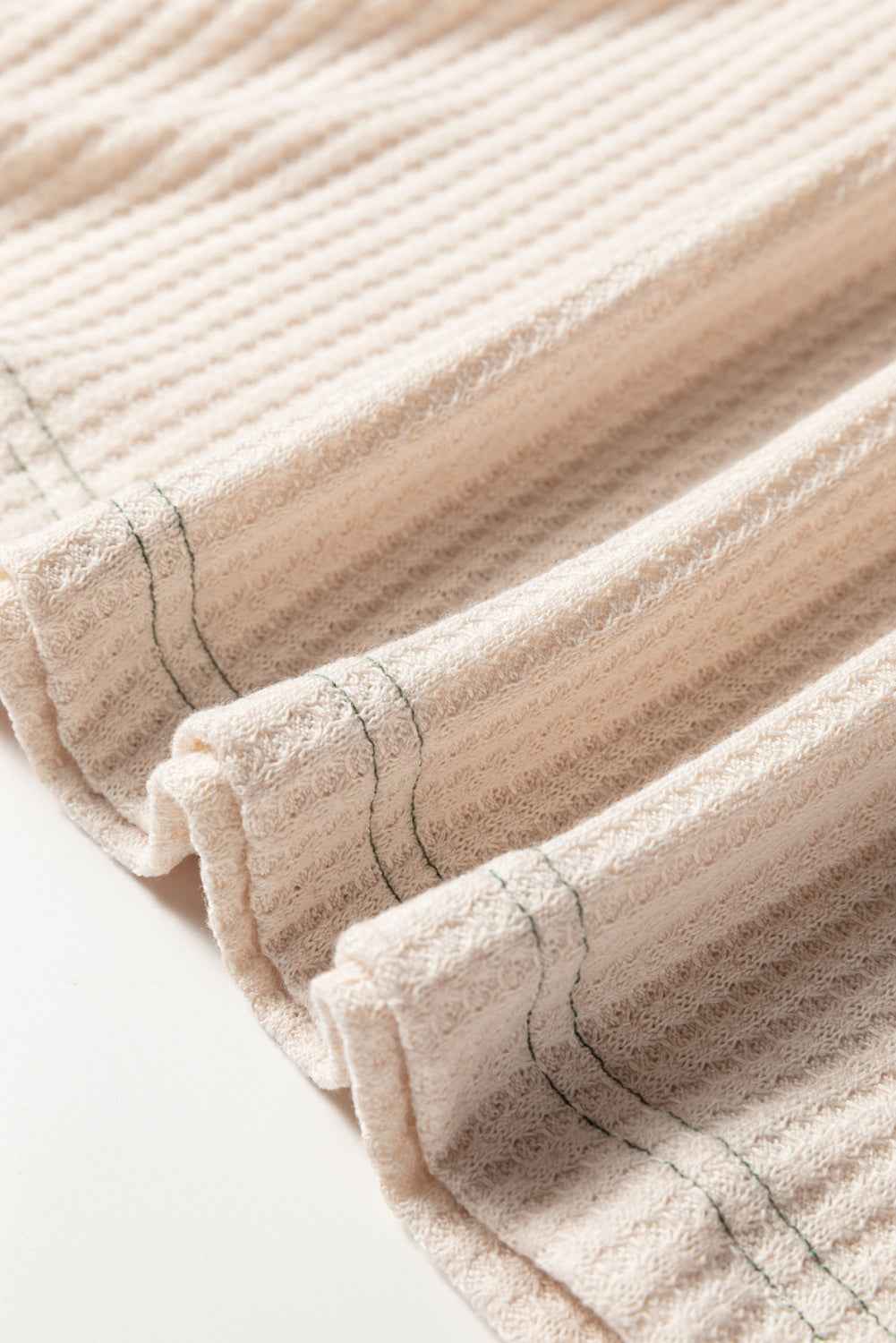 Mist Green Waffle Color Block Raglan Sleeve Top cc990db5ed08c07b