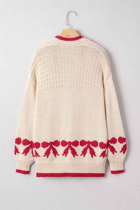 Bow Textured Open-Front Cardigan cd013634-3818-42d2-b9c9-da5afa305974