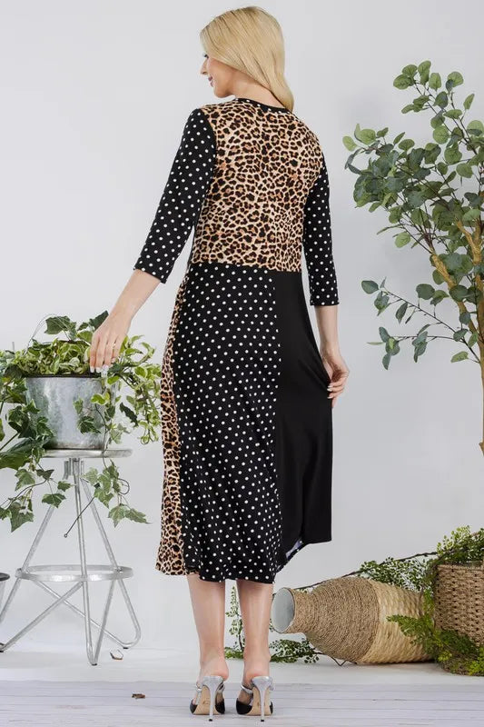 Celeste Full Size Multi Pattern Front Tie Midi Dress Plus Size cd1268c7-f1f5-4158-b191-313f22cd7c16-Max