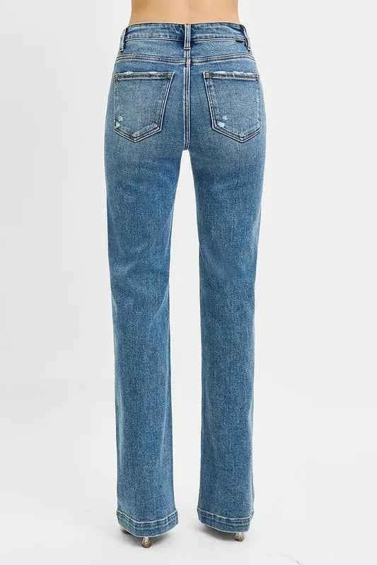 RISEN Full Size Distressed Detail Bootcut Jeans Plus Size ce52e662-41b8-4ff0-aa0a-1142af951429-Max-Origin