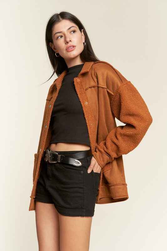 FAUX FUR AND SUEDE JACKET JJO5028P ce9afc6c-459d-4392-aced-0c8542286093