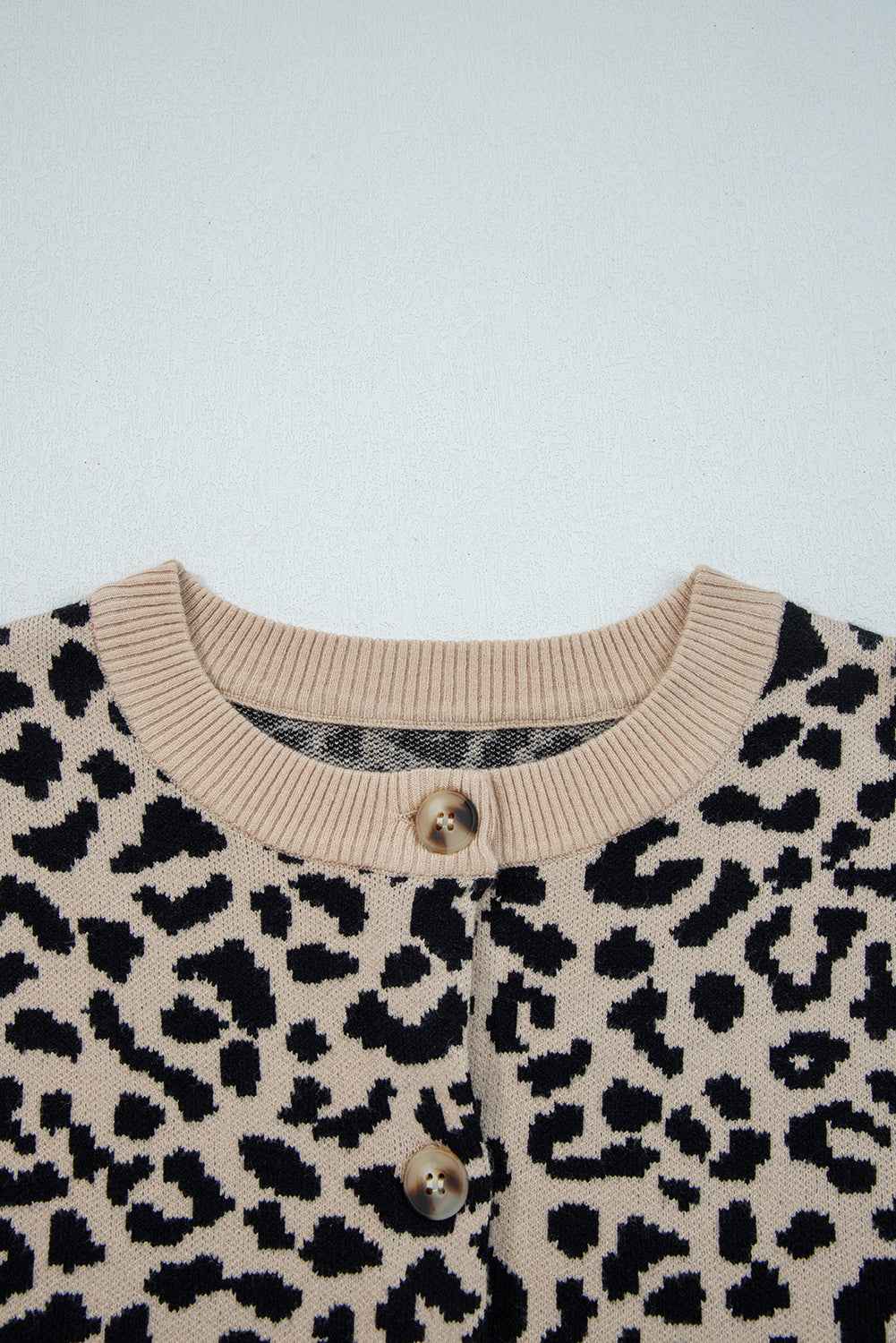 Black Leopard Drop Shoulder Knitted Cardigan cee98855f24b14f1