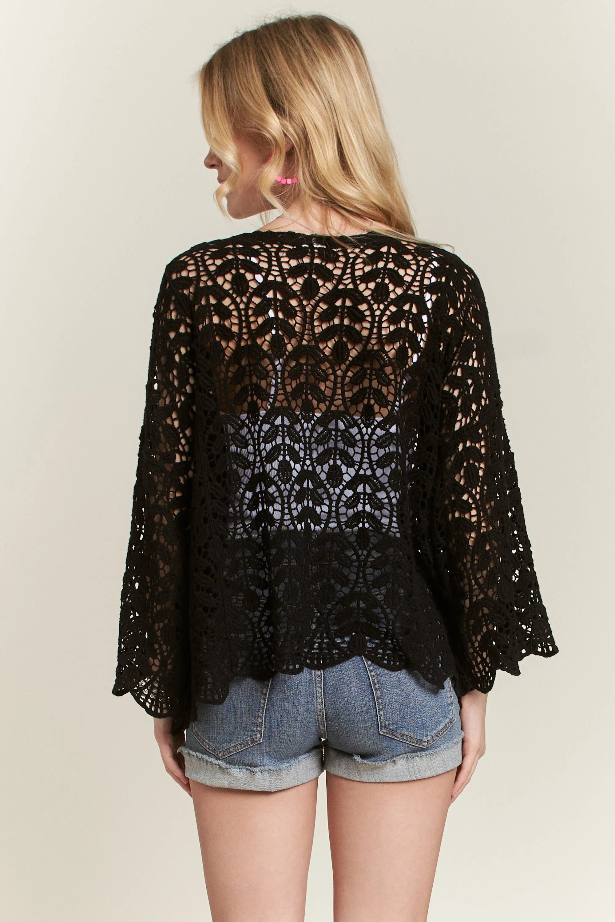 ADORA Leaf Pattern Crochet Cardigan d00962a9bde1440eba1546d976d8ed4e-Max-Origin