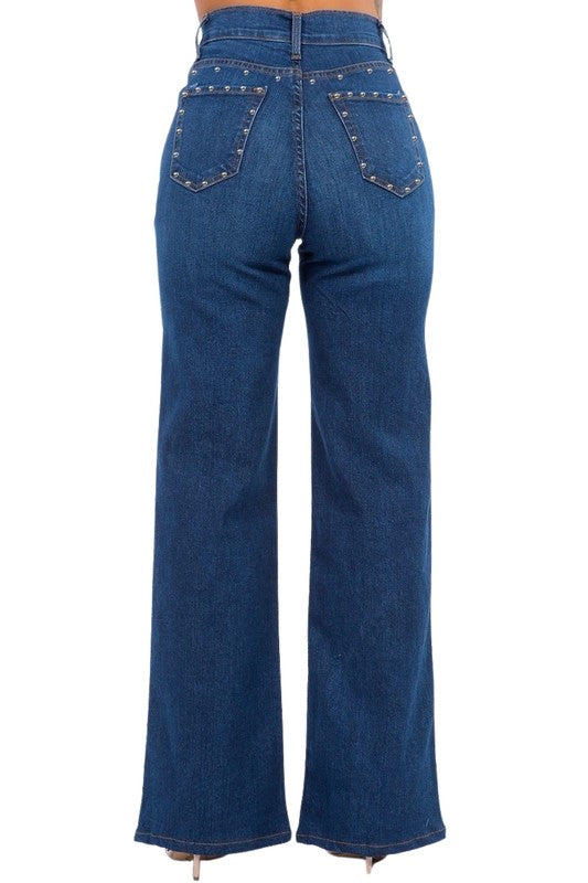 Olivia Studded Wide Leg Jean d03281fa-e73f-4cd4-8dfd-4aac67c71cae